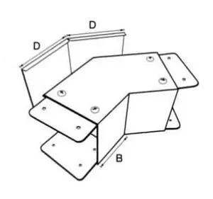 K.T 3" x 4" 45度外曲
