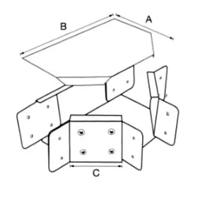 K.T 4" x 6" 三叉大面曲