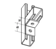 金泰 櫈仔L型2孔曲尺-U槽駁 UCA200/K1026