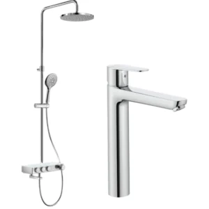 Roca 5A3C4FC00+5A9H09C0N 高身面盆龍頭 連 恒溫淋浴柱連浴缸龍頭