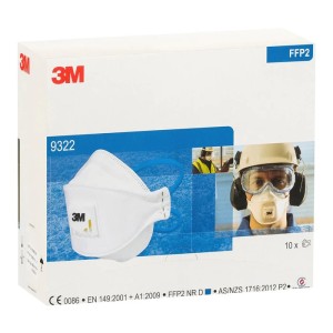 3M™ Aura™ FFP2 呼氣閥防塵口罩 9322A+ (10個/1盒) (N95同級) 即棄式