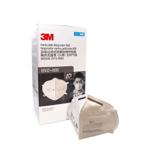 3M™ 9502+ N95  KN95 摺疊式即棄口罩 (50隻/盒)