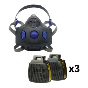 [套裝優惠] 3M™ HF-802SD 半面罩式呼吸防護面具  * 1隻 + D8006 綜合氣體濾罐 * 3對